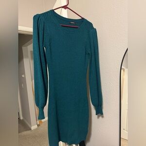 LIKE NEW Teal Long Sleeve Knit Dress